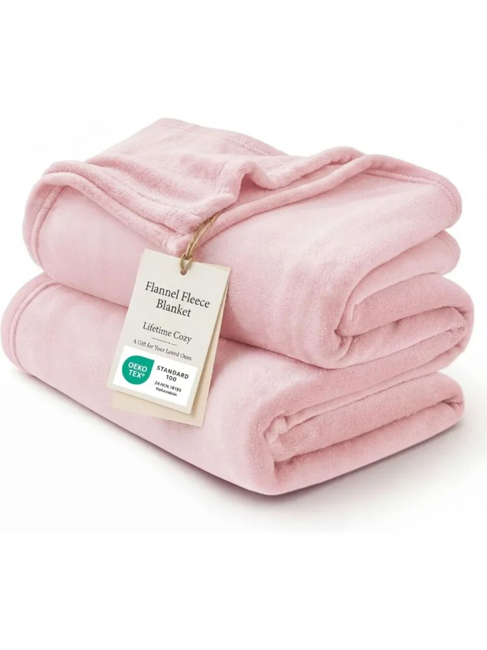 Cozy Pink Fleece Throw Blanket - Soft 300GSM Couch Blanket for Home Decor, 50x60